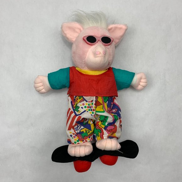 Sugar Loaf Toys Vintage Sugar Loaf 994 Pig On A Skateboard Plush